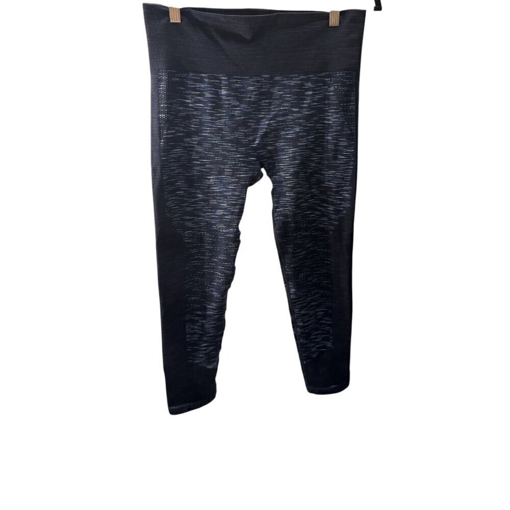 JoyLab High-Waisted Seamless Black/Blue Leggings Polyester Blend Sz M Pre-Owned